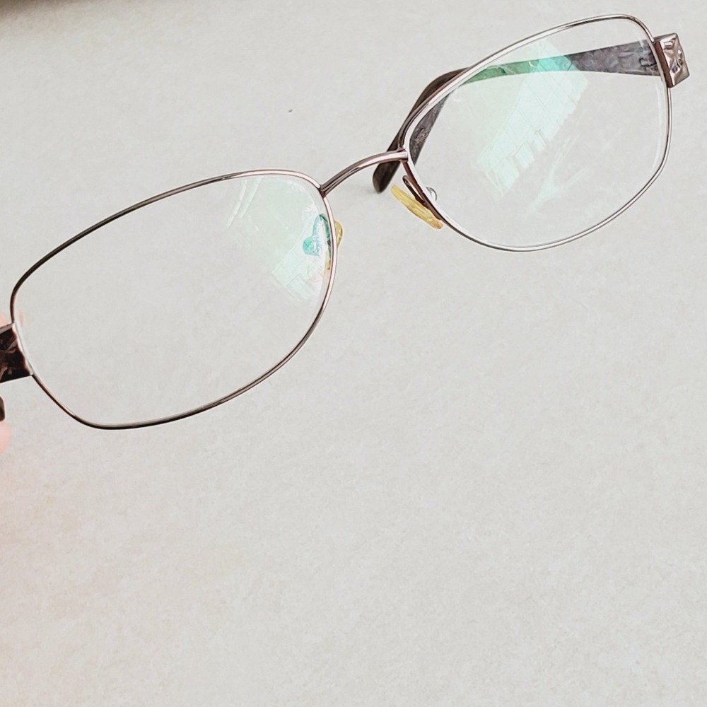 Splendor Eyeglasses‎ Frames Textured Brown Metal Geometric SP 702 55-16-140